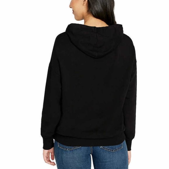 SOILED Buffalo David Bitton Womens Super Soft Hoodie Black Size L $60 FFF228 - Picture 2 of 5